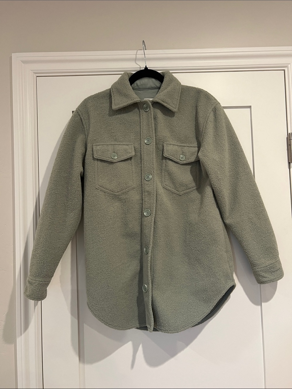 Joie Sage Green Fleece Shacket